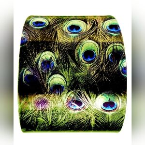 Glam Green Peacock Cuff Bracelet